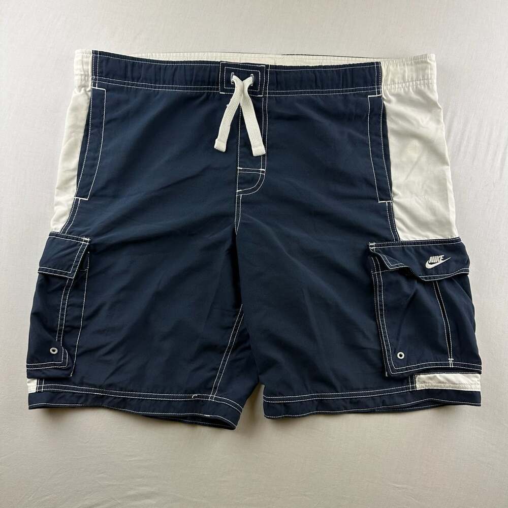 Y2K Nike Cargo Shorts Size L Navy Blue